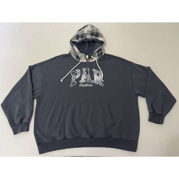 Malbon Other - GAP X Malbon Zip Up Hoodie Blue Plaid Lined Hood Men XL Golf Par